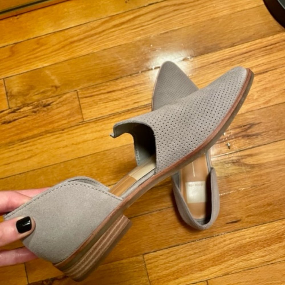 Women's Dolce Vita Kelsa Flat Gray Suede Block Heel On Flat 7.5 - M Width - Image 4